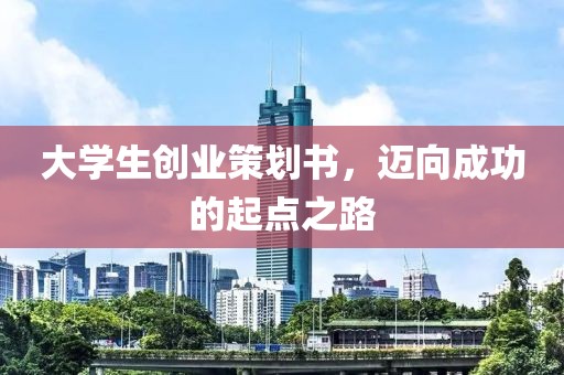 大学生创业策划书，迈向成功的起点之路