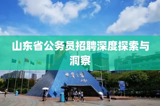 山东省公务员招聘深度探索与洞察