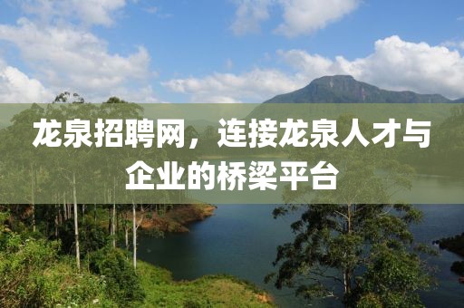 龙泉招聘网，连接龙泉人才与企业的桥梁平台