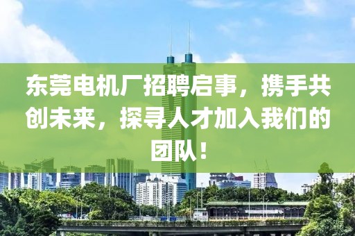 东莞电机厂招聘启事，携手共创未来，探寻人才加入我们的团队！