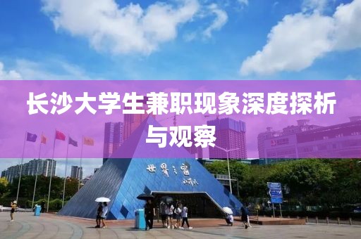 长沙大学生兼职现象深度探析与观察