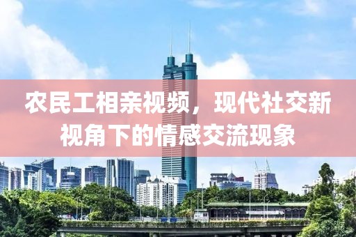 农民工相亲视频，现代社交新视角下的情感交流现象